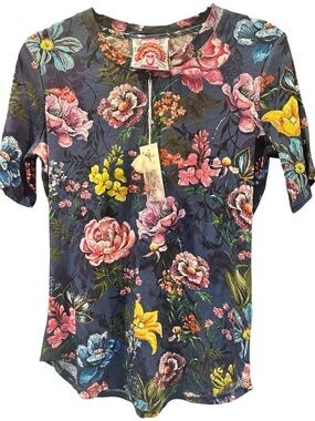 NWTs Johnny Was Ribbed Floral Cotton Shirt